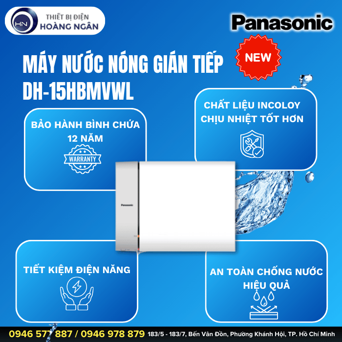 Máy Nước Nóng Gián Tiếp Panasonic DH-15HBMVWL