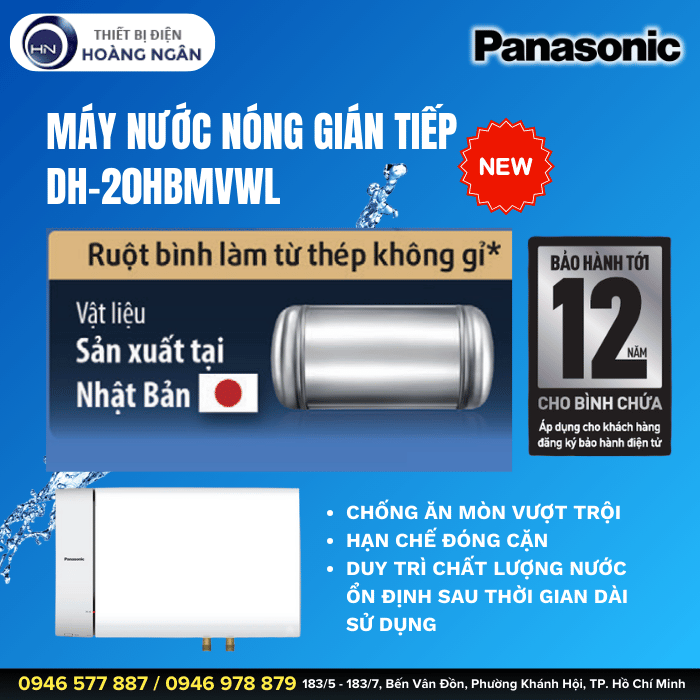 Máy Nước Nóng Gián Tiếp Panasonic DH-20HBMVWL