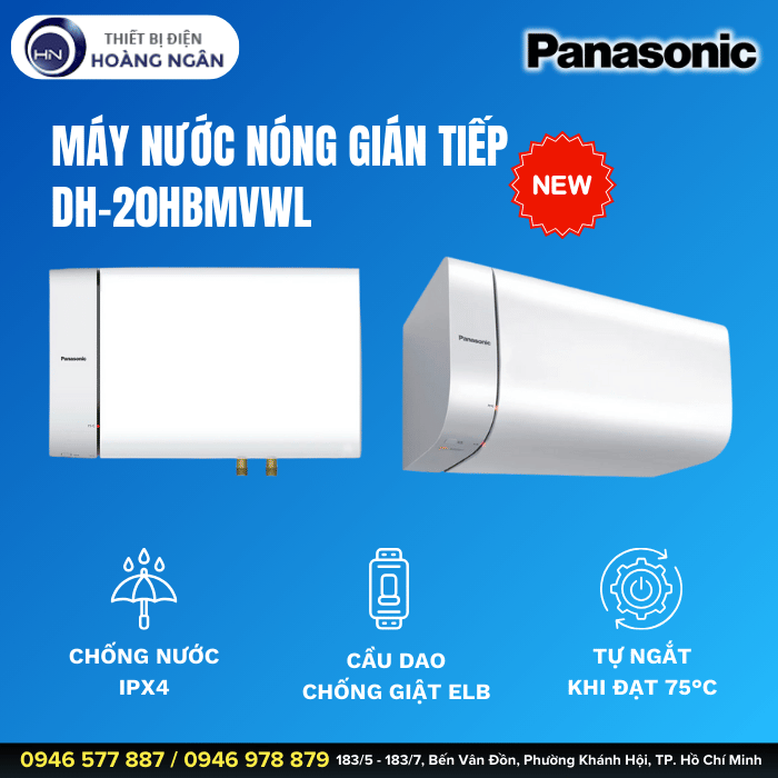 Máy Nước Nóng Gián Tiếp Panasonic DH-20HBMVWL