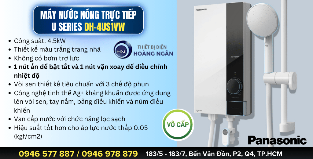 Máy Nước Nóng Trực Tiếp Panasonic U Series - DH-4UP1VW