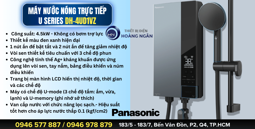 Máy Nước Nóng Trực Tiếp Panasonic U Series - DH-4UD1VZ