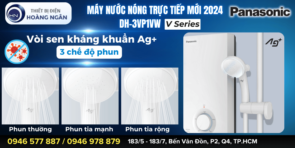 Máy Nước Nóng Trực Tiếp Panasonic DH-3VP1VW 3.5kW – Mẫu Mới V-Series 2024