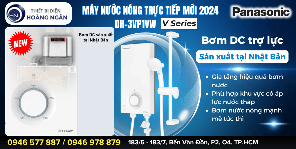 Máy Nước Nóng Trực Tiếp Panasonic DH-3VP1VW 3.5kW – Mẫu Mới V-Series 2024