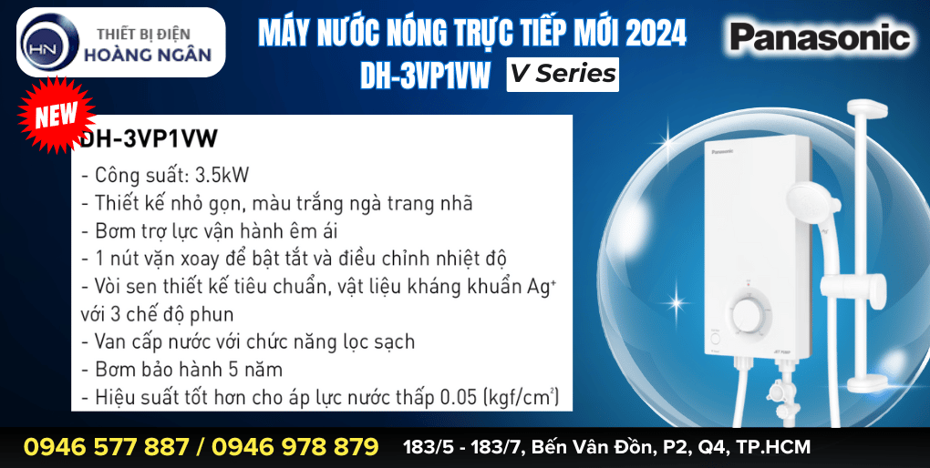 Máy Nước Nóng Trực Tiếp Panasonic DH-3VP1VW 3.5kW