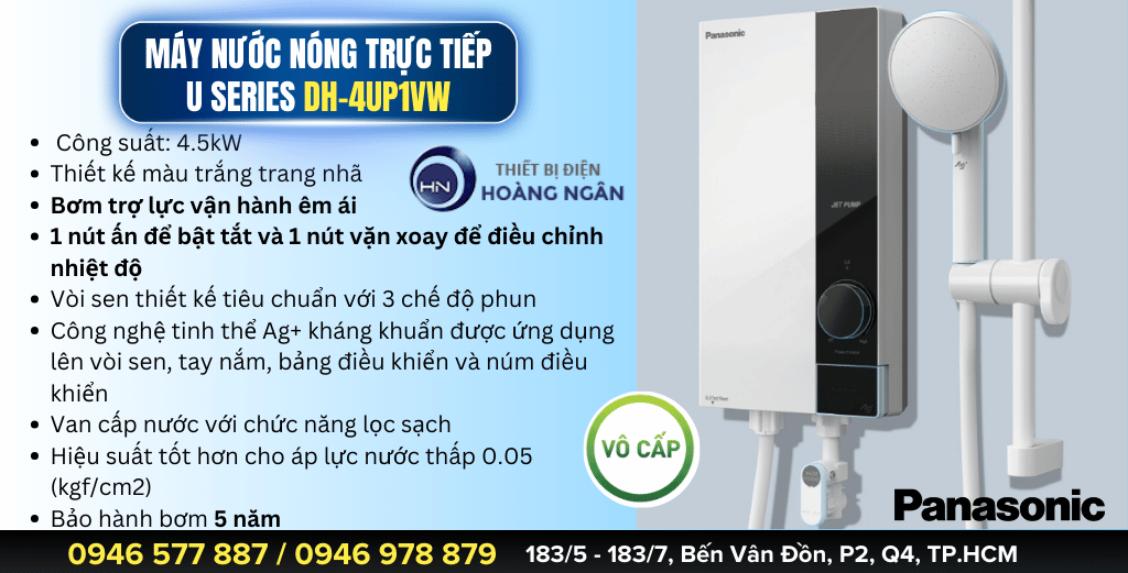 Máy Nước Nóng Panasonic Có Bơm Trợ Lực DH-4UP1VW