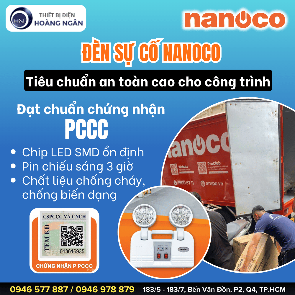 Mua Đèn Sự Cố Nanoco Ở TP.HCM, Bình Dương - Đạt Chuẩn PCCC - Chính Hãng Giá Tốt - Đầy Đủ Giấy Tờ Cho Nghiệm Thu