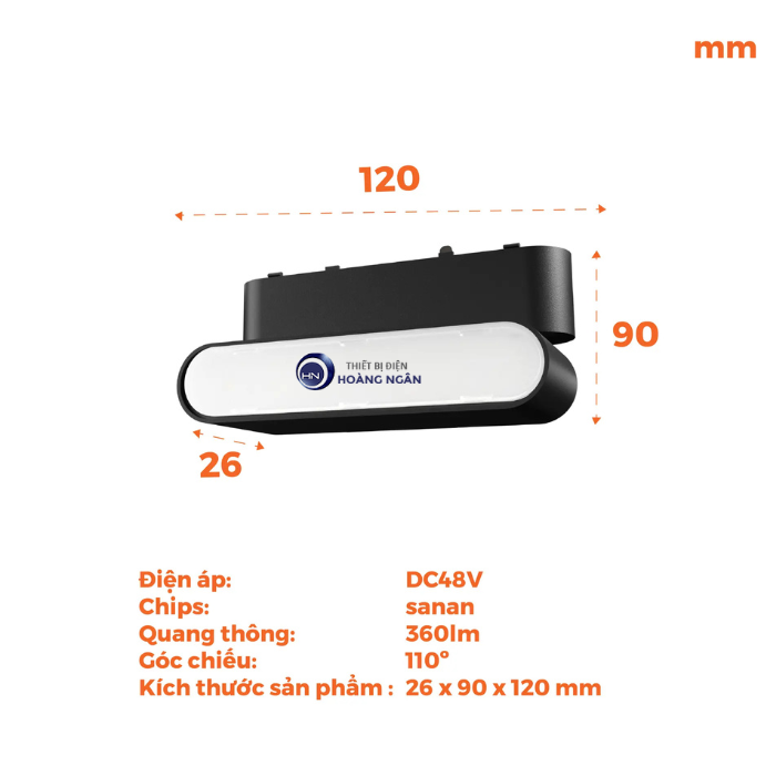 Đèn LED Pha Gập Gắn Ray Nam Châm 6W NMGFF063B Nanoco