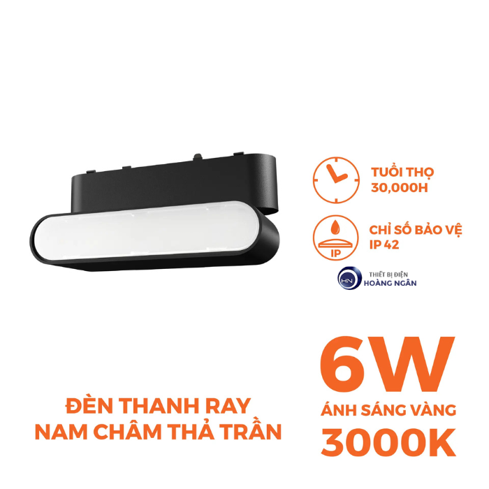 Đèn LED Pha Gập Gắn Ray Nam Châm 6W NMGFF063B Nanoco