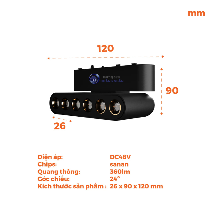 Đèn LED Chiếu Điểm Gập Gắn Ray Nam Châm 6W NMGFG063B Nanoco