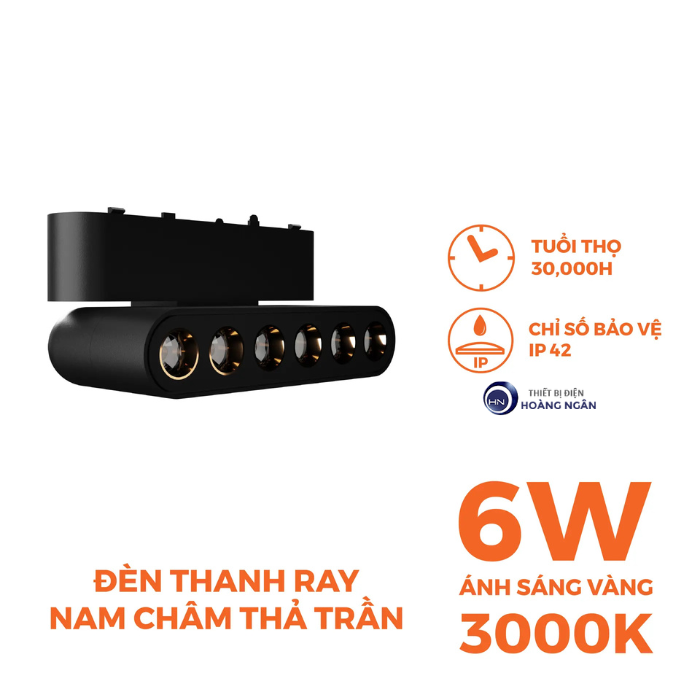 Đèn LED Chiếu Điểm Gập Gắn Ray Nam Châm 6W NMGFG063B Nanoco