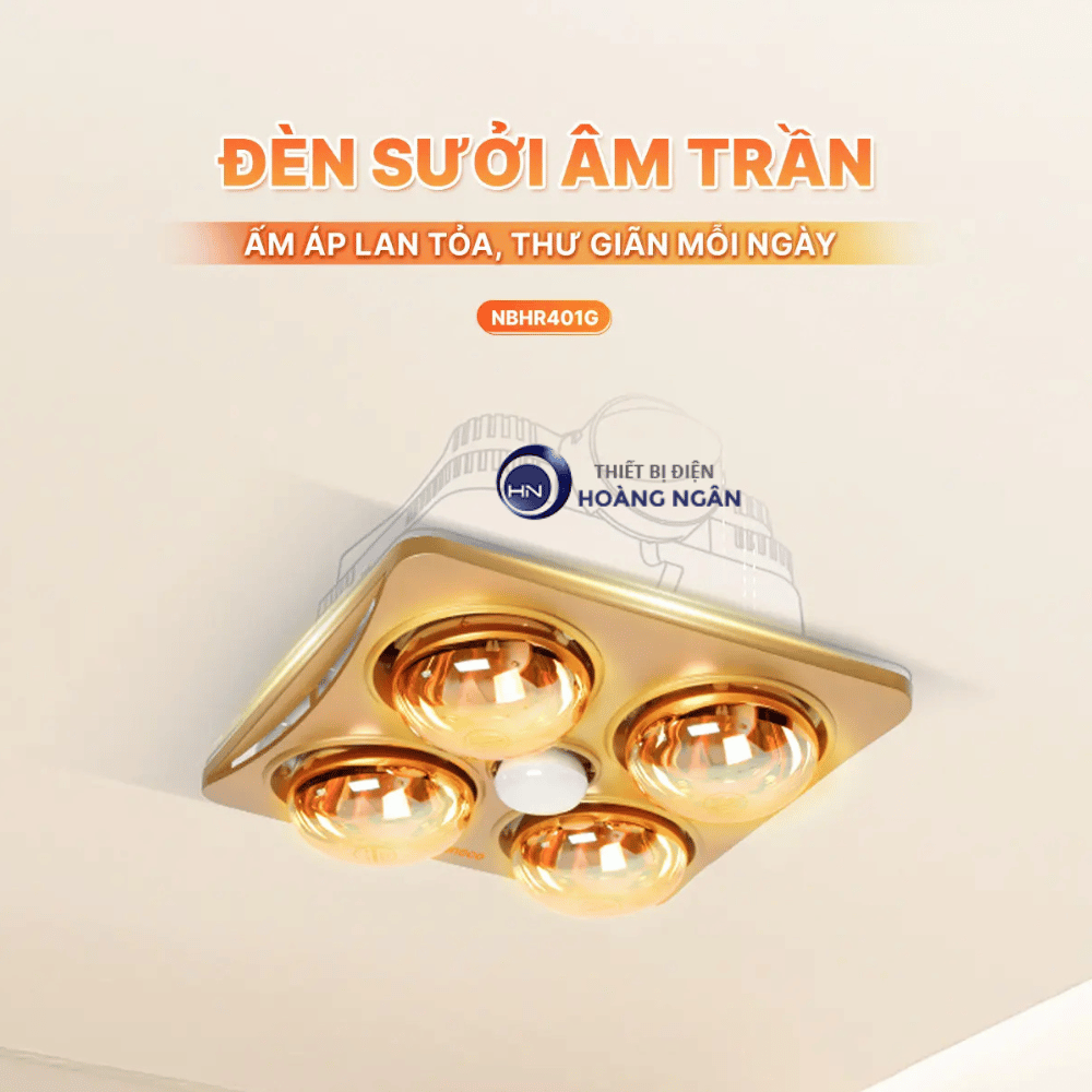 Đèn Sưởi Âm Trần 4 Bóng Nanoco NBHR401G