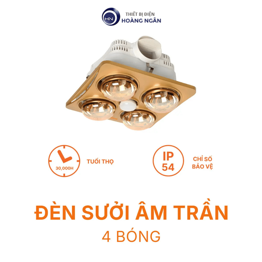 Đèn Sưởi Âm Trần 4 Bóng Nanoco NBHR401G