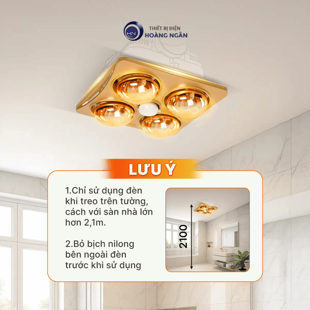 Đèn Sưởi Âm Trần 4 Bóng Nanoco NBHR401G
