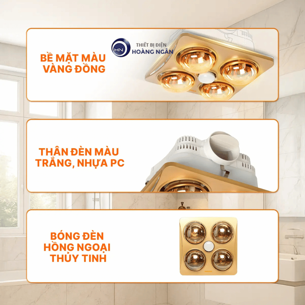 Đèn Sưởi Âm Trần 4 Bóng Nanoco NBHR401G