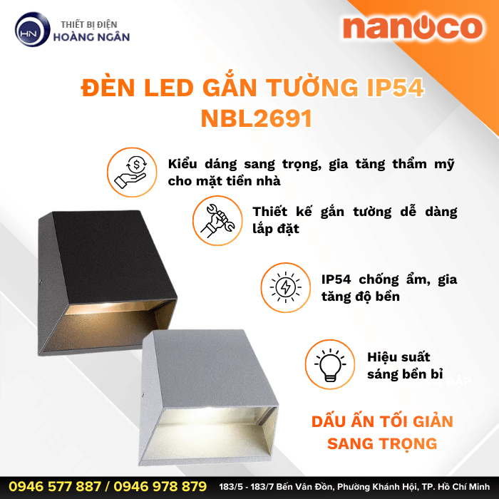 Đèn gắn tường Nanoco