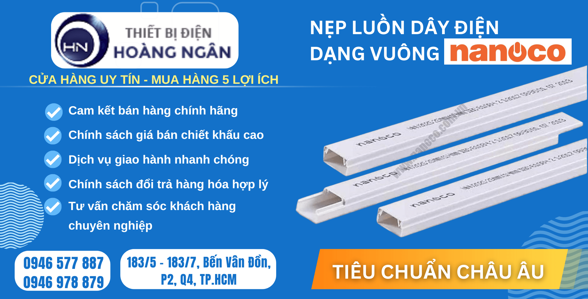 Nẹp Dây Điện Dạng Vuông Nanoco