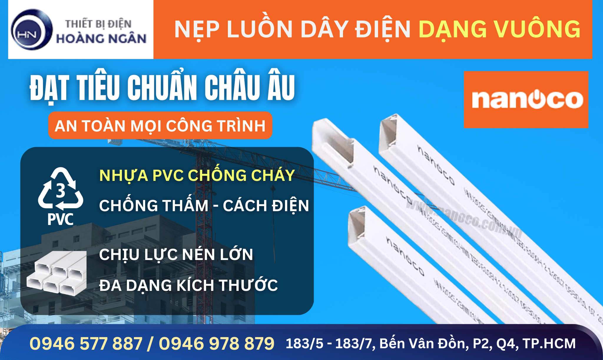 Nẹp Dây Điện Dạng Vuông Nanoco