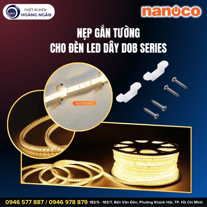 Nẹp Gắn Tường NSTD120-C Nanoco kèm 2 ốc vít
