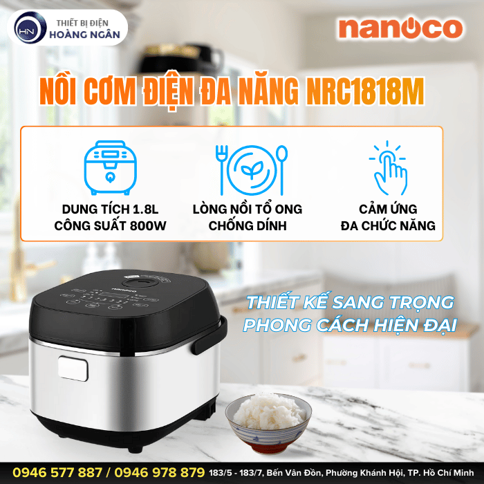 Nồi Cơm Điện Đa Năng Nanoco NRC1818M
