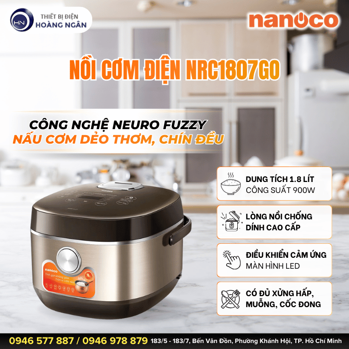 Nồi Cơm Điện Nanoco NRC1807GO