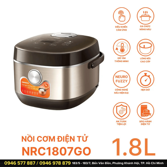 Nồi Cơm Điện Nanoco NRC1807GO