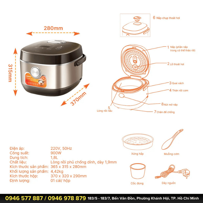 Nồi Cơm Điện Nanoco NRC1807GO