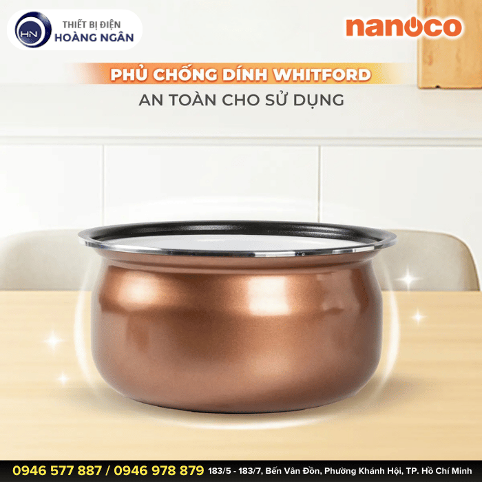 Nồi Cơm Điện Nanoco NRC1206W 500W - 1.8L