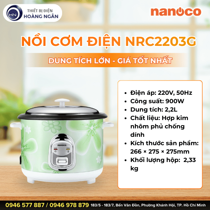 Nồi Cơm Điện Nanoco NRC2203G