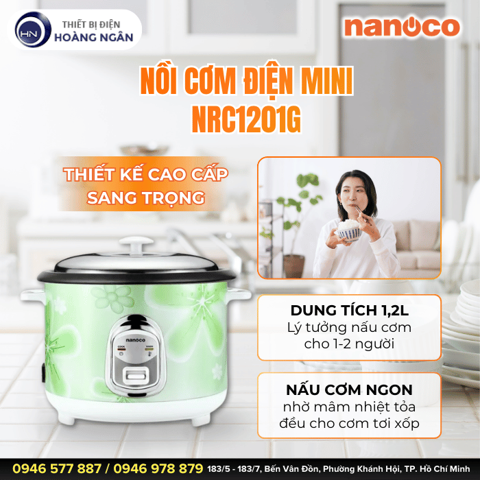 Nồi Cơm Điện NRC1201G Nanoco 400W - 1.2L
