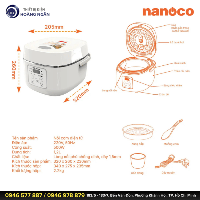 Nồi Cơm Điện NRC1202BE Nanoco