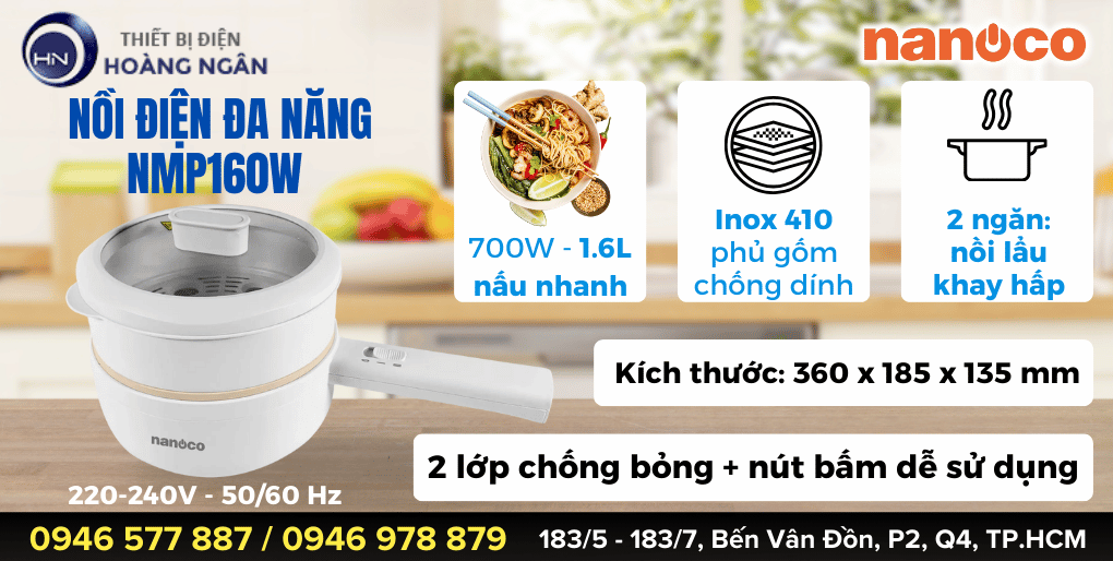 Nồi lẩu điện đa năng Nanoco NMP160W