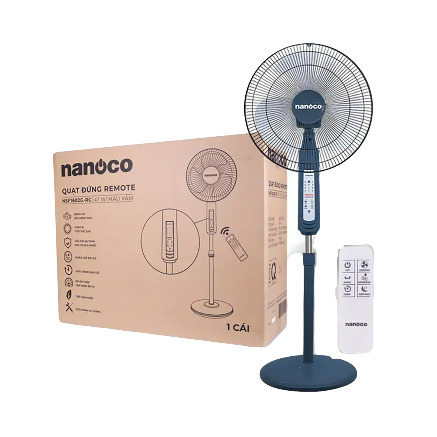 Quạt đứng có remote NSF1602G-RC Nanoco