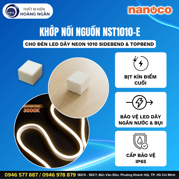 Nút Bít NST1010-E Dùng Cho LED Dây Neon 1010 Nanoco