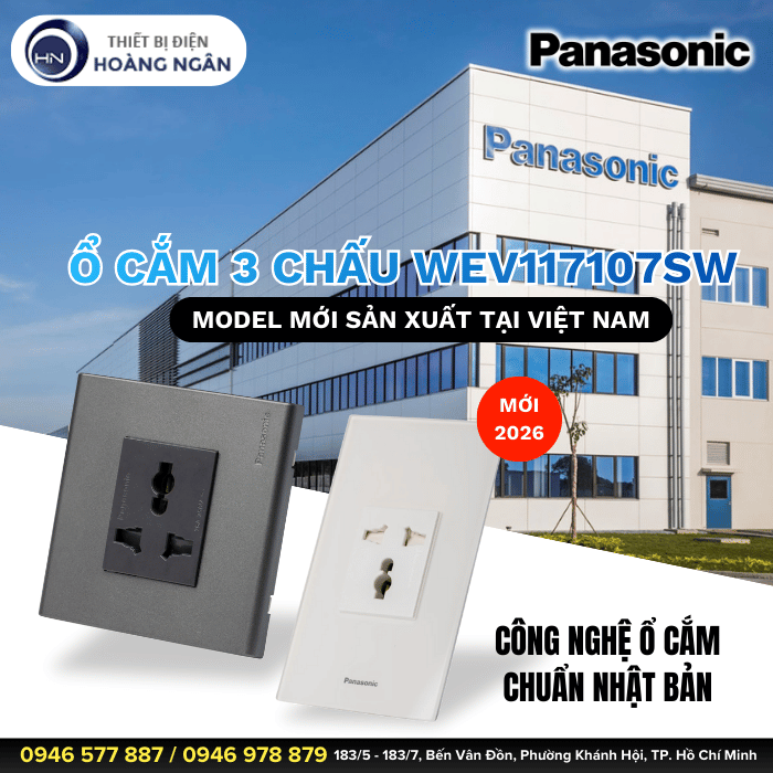 Ổ Cắm 3 Chấu Có Màn Che Panasonic WEV117107SW