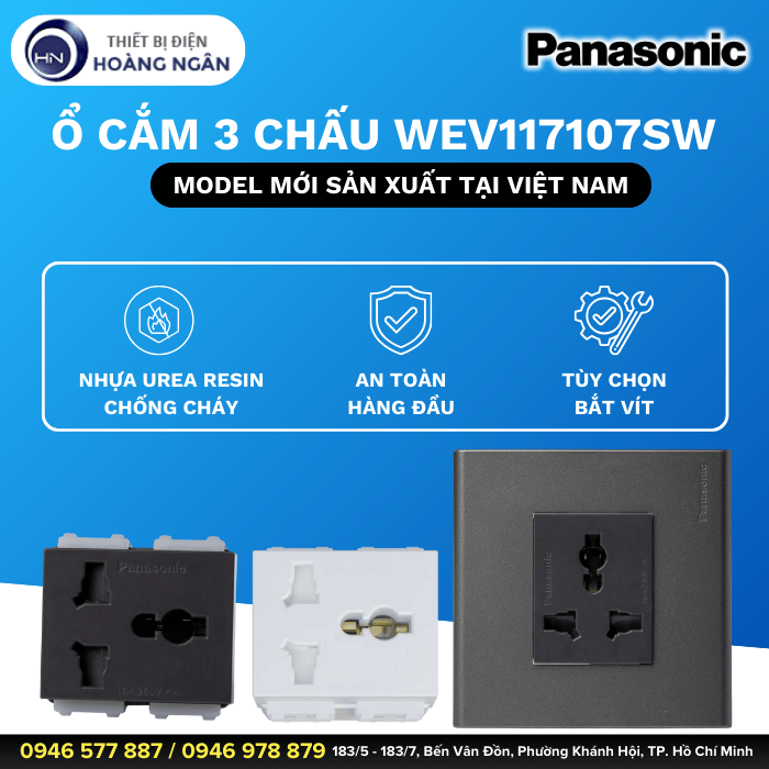 Ổ Cắm 3 Chấu Có Màn Che Panasonic WEV117107SW