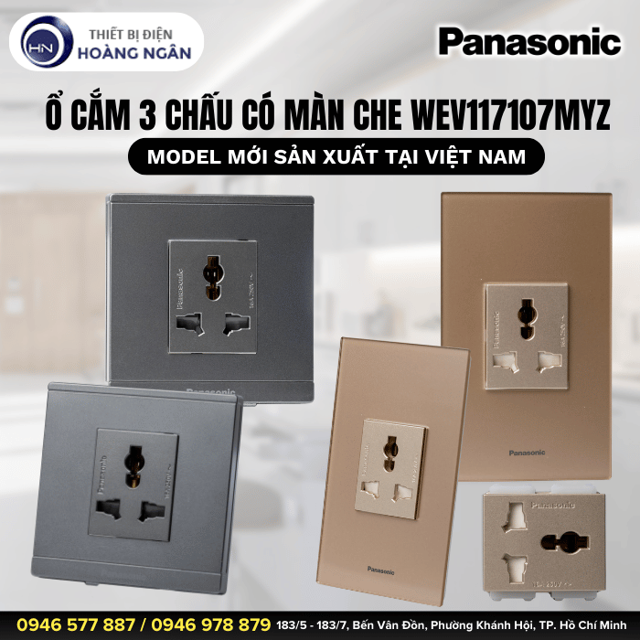 Ổ Cắm 3 Chấu Có Màn Che Panasonic Halumie Series WEV117107MYZ