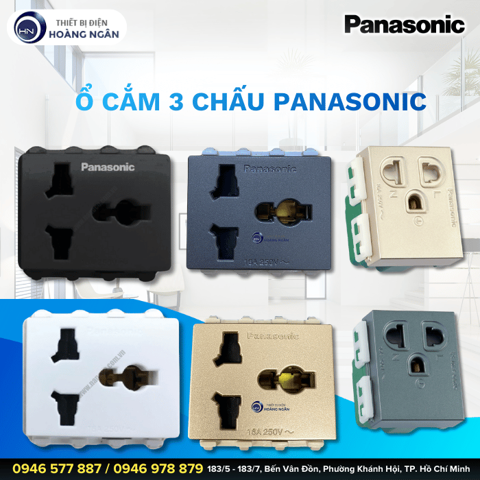 Ổ cắm 3 chấu Panasonic chính hãng Nhật Bản