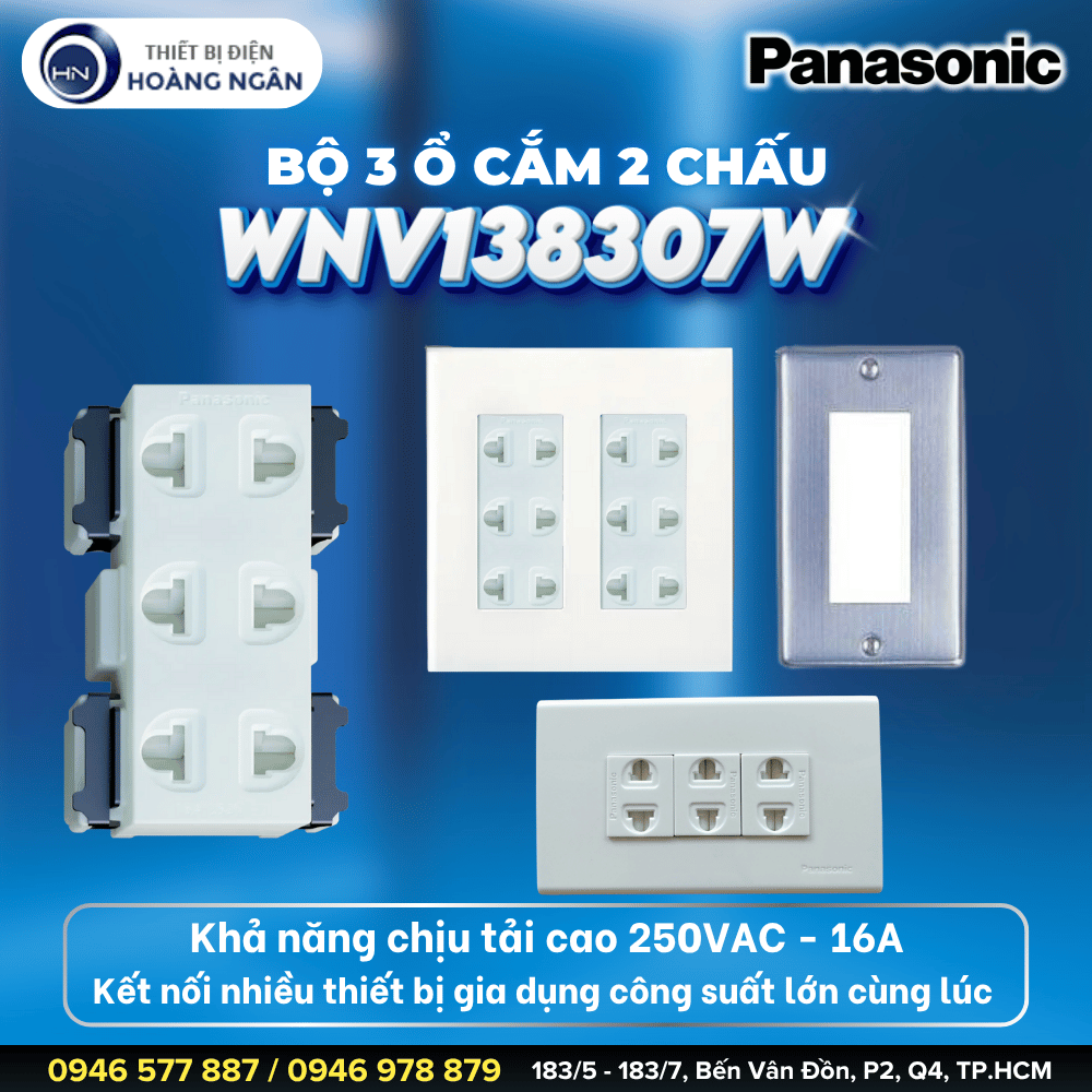 Ổ Cắm 3 Lỗ 2 Chấu Dòng Full Panasonic - WNV138307W