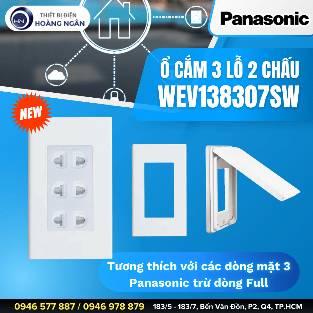 Ổ Cắm 3 Lỗ 2 Chấu Panasonic WEV138307SW
