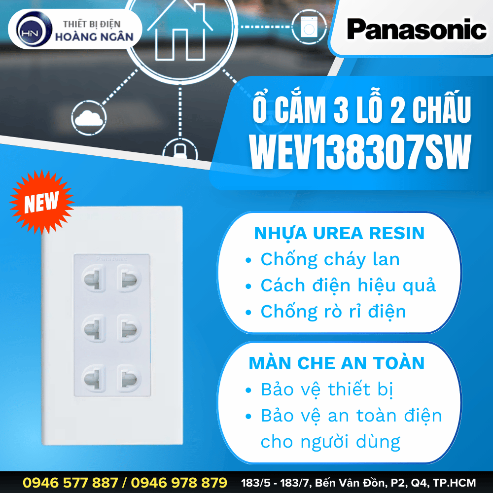 Ổ Cắm 3 Lỗ 2 Chấu Panasonic WEV138307SW