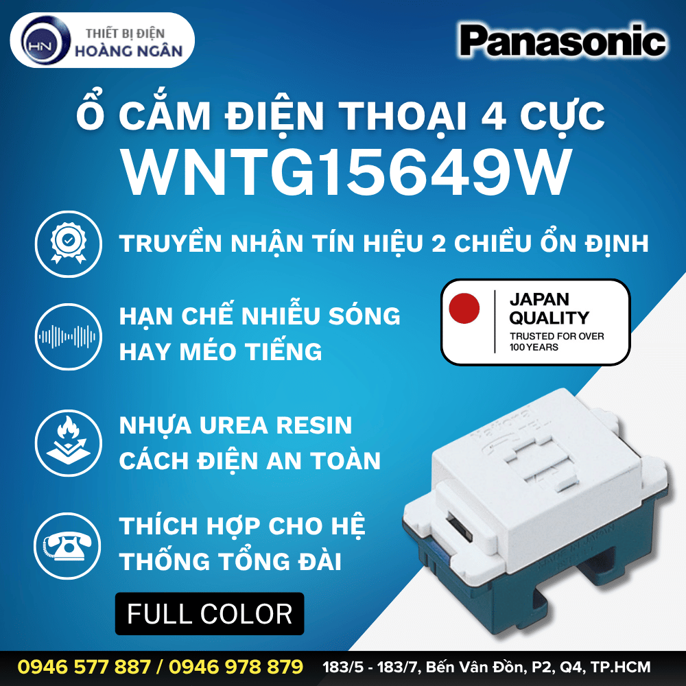 Ổ Cắm Điện Thoại 4 Cực WNTG15649W Panasonic
