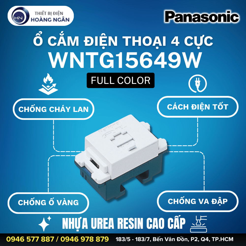 Ổ Cắm Điện Thoại 4 Cực WNTG15649W Panasonic