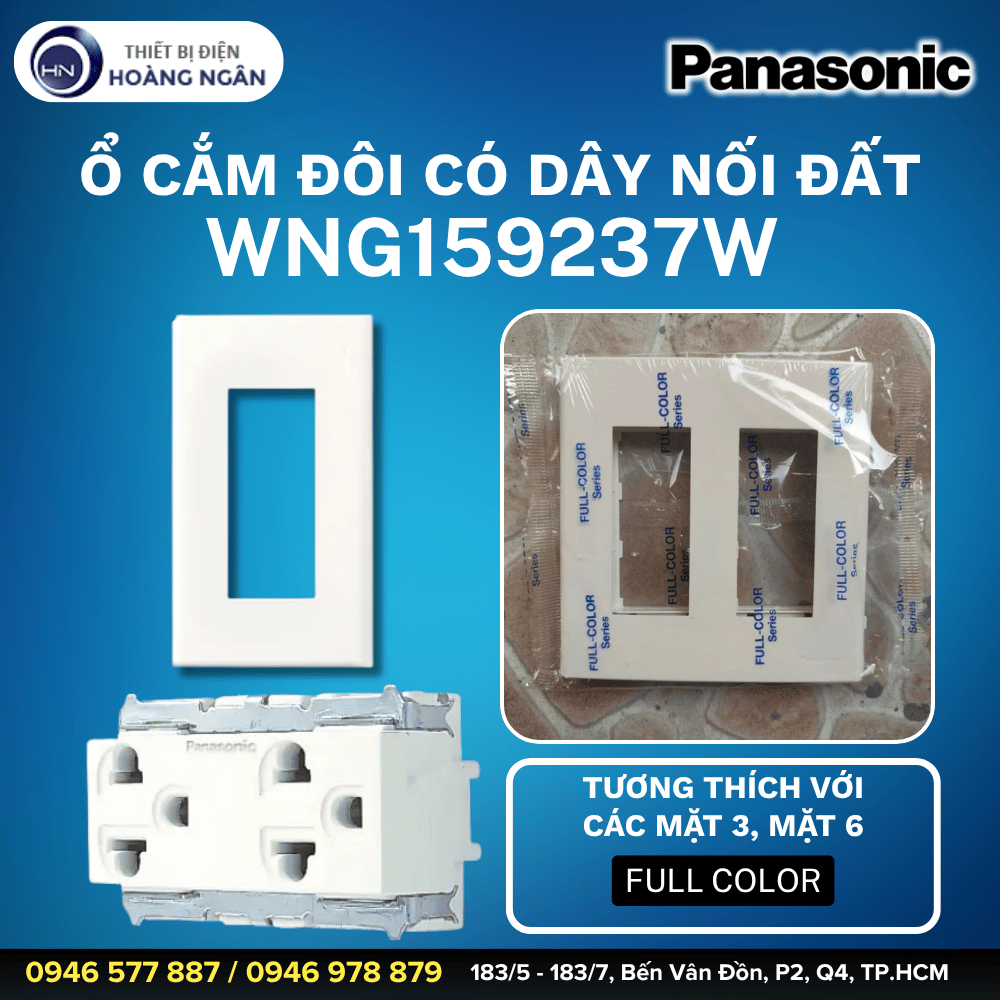 Ổ Cắm Đôi Có Dây Nối Đất WNG159237W Panasonic