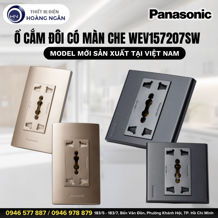 Ổ Cắm Đôi Có Màn Che WEV157207MYZ Panasonic