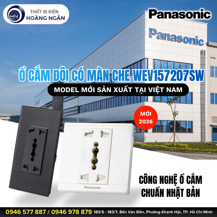 Ổ Cắm Đôi Đa Năng Có Màn Che Panasonic WEV157207SW