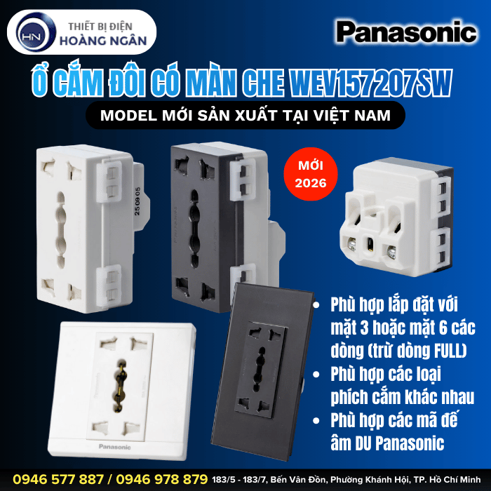 Ổ Cắm Đôi Đa Năng Panasonic WEV157207SW