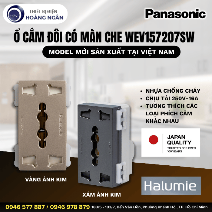 Ổ Cắm Đôi Panasonic WEV157207MYZ và WEV157207MYH