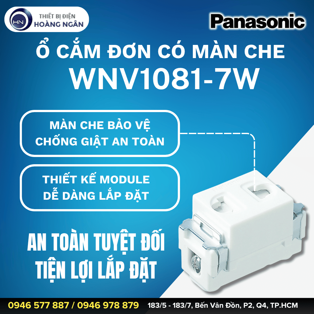 Ổ Cắm Đơn Có Màn Che WNV1081-7W Panasonic