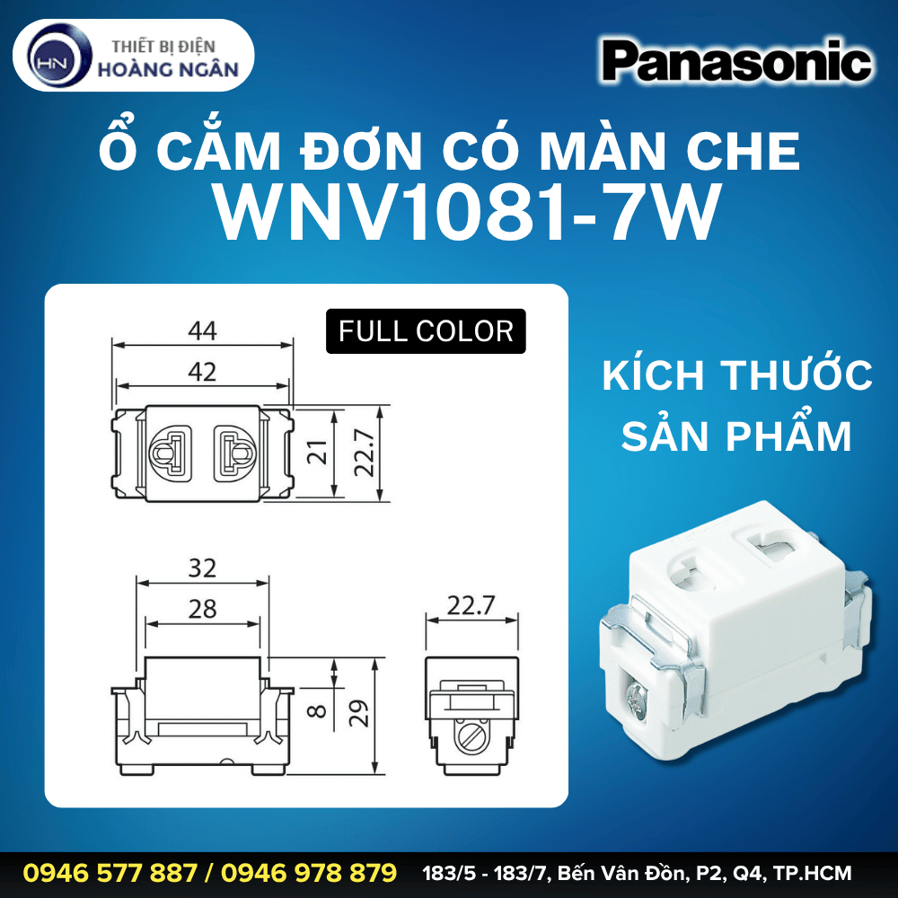 Ổ Cắm Đơn Có Màn Che WNV1081-7W Panasonic