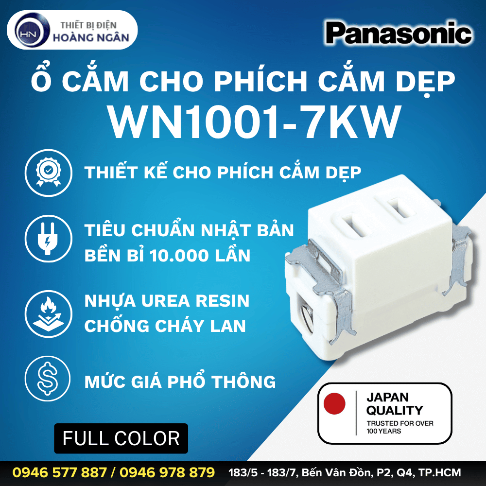Ổ Cắm Đơn Dùng Cho Phích Cắm Dẹp WN1001-7KW Panasonic